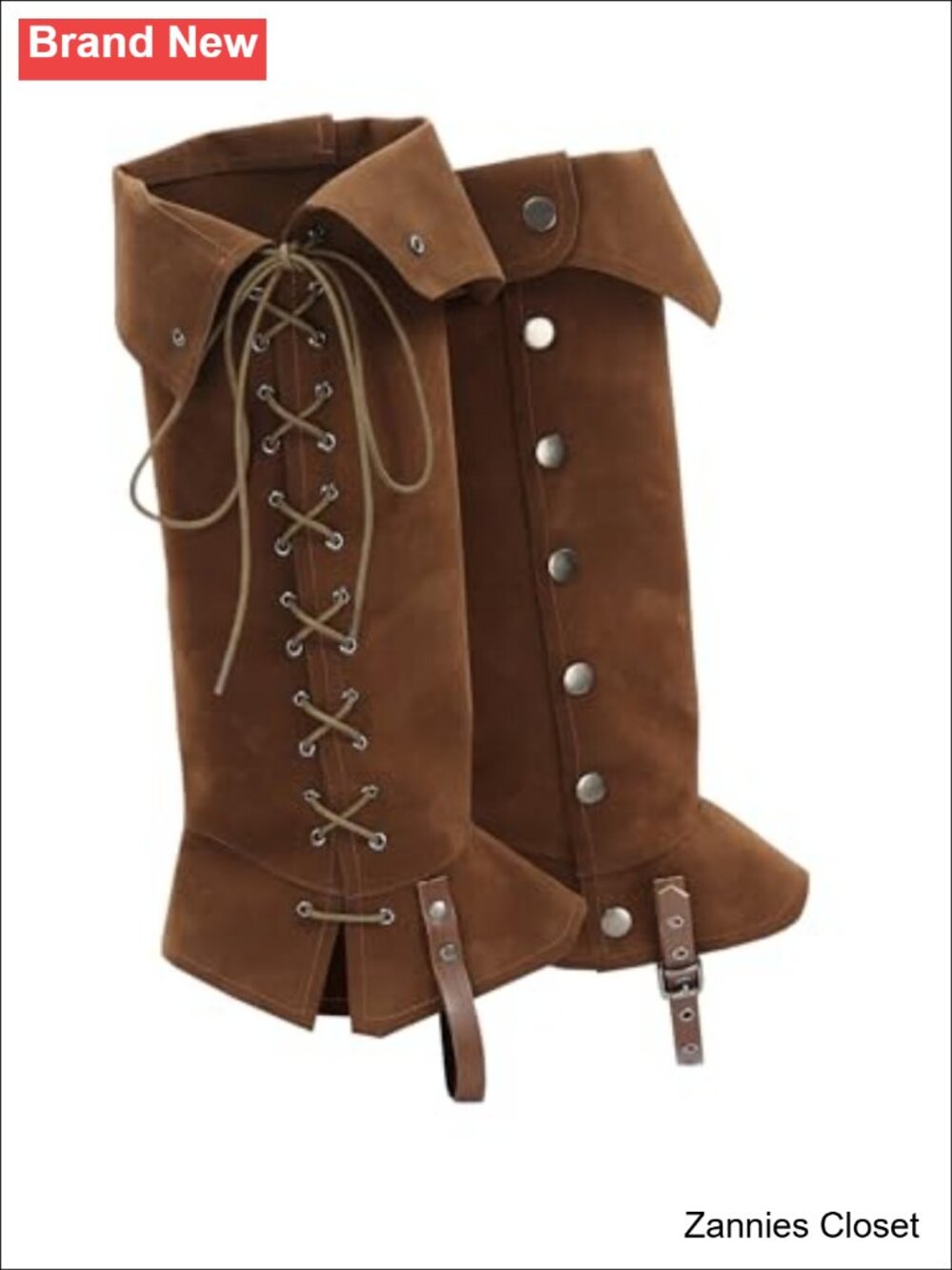 👻 Faux Leather Steampunk Pirate Medieval Boot Covers Ren Faire Costume Cosplay